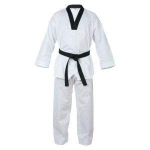 Taekwondo Uniform Black V-Neck Dobok MMA Martial Arts Karate